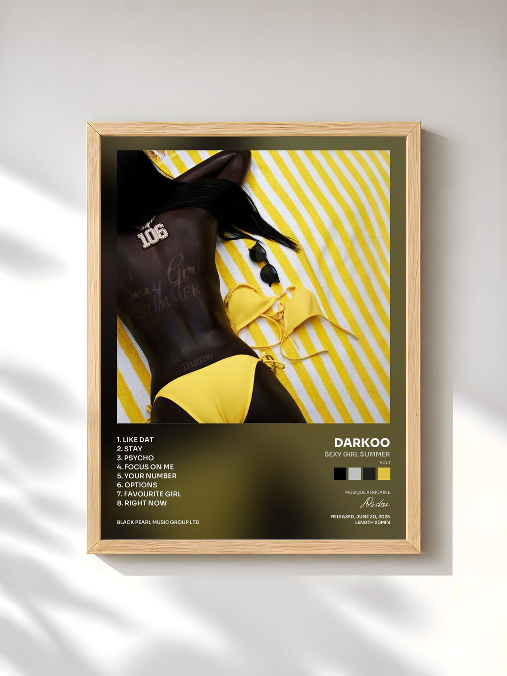 #bois Tableau de l'album $exy Girl $ummer (Vol.1) de Darkoo, cadre en bois brut, imprimé et encadré en France