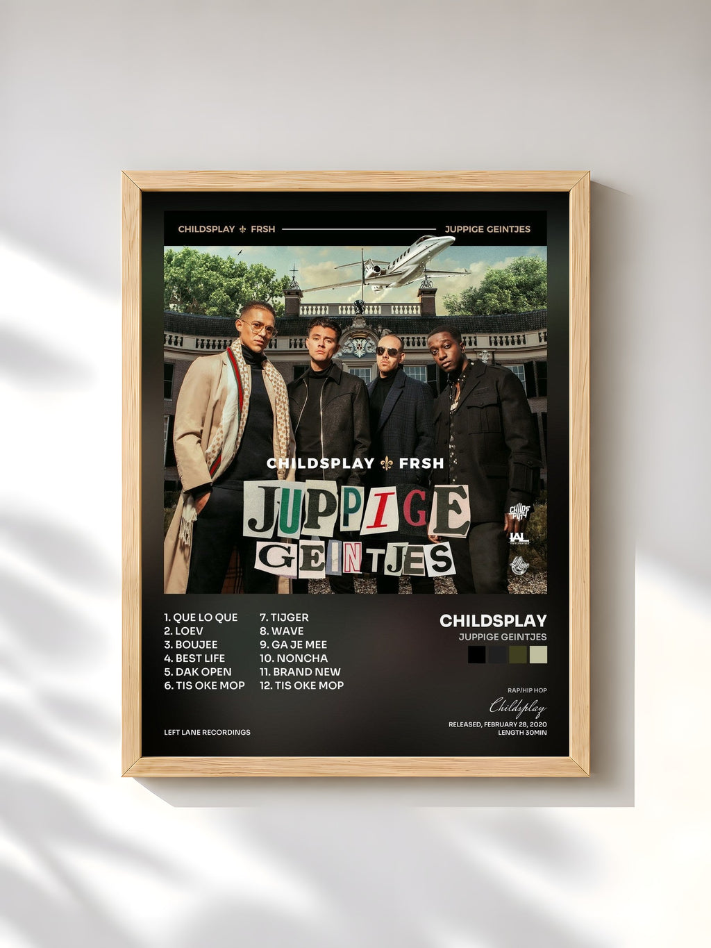 #bois Tableau de l'album Juppige Geintjes de Childsplay, cadre en bois brut, imprimé et encadré en France