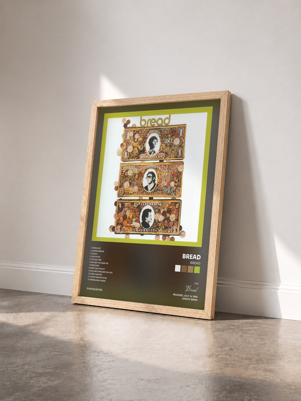#bois Tableau de l'album Bread de Bread vu de trois quarts, cadre en bois brut