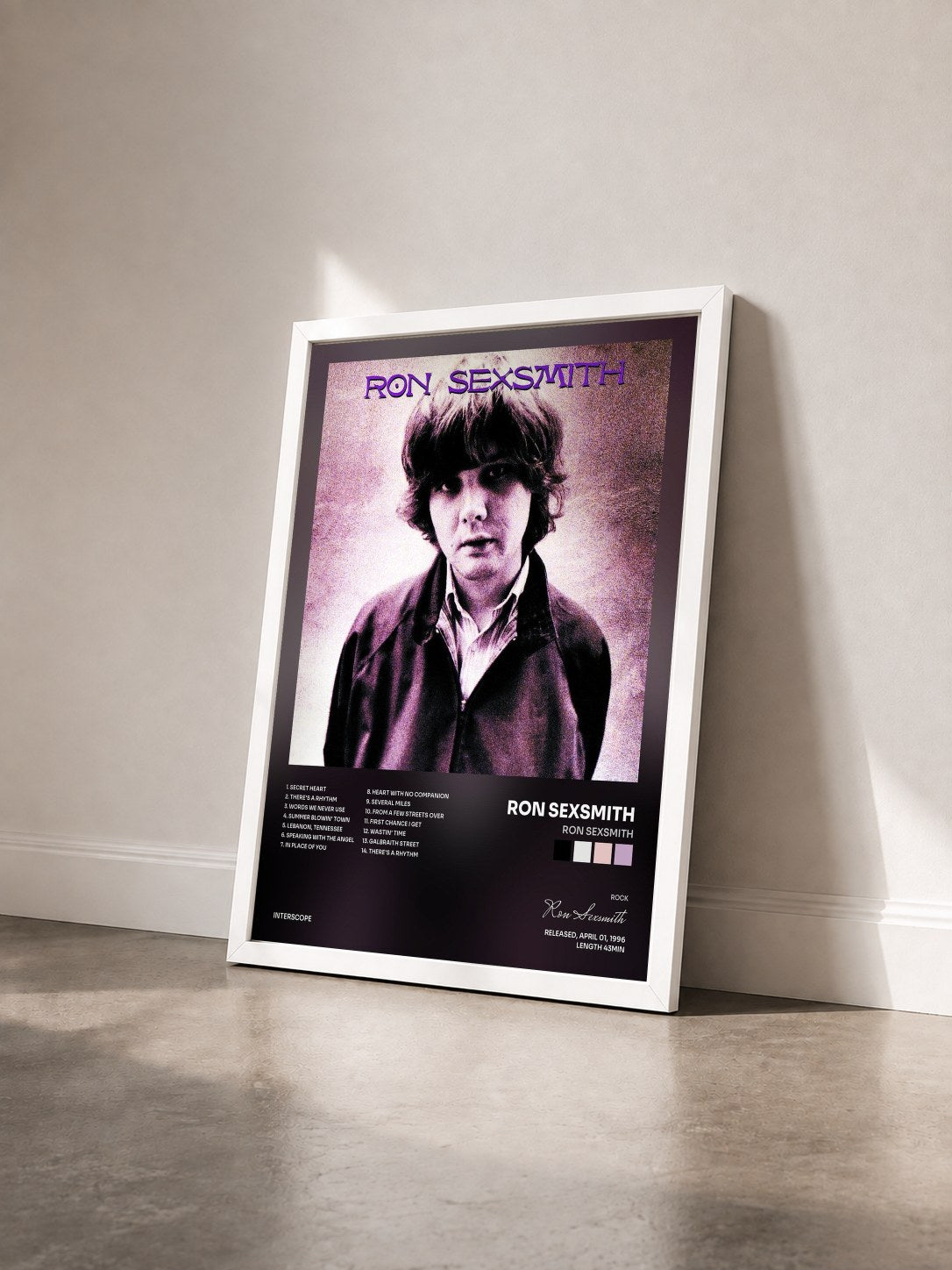 #blanc Tableau de l'album Ron Sexsmith de Ron Sexsmith vu de trois quarts, cadre blanc