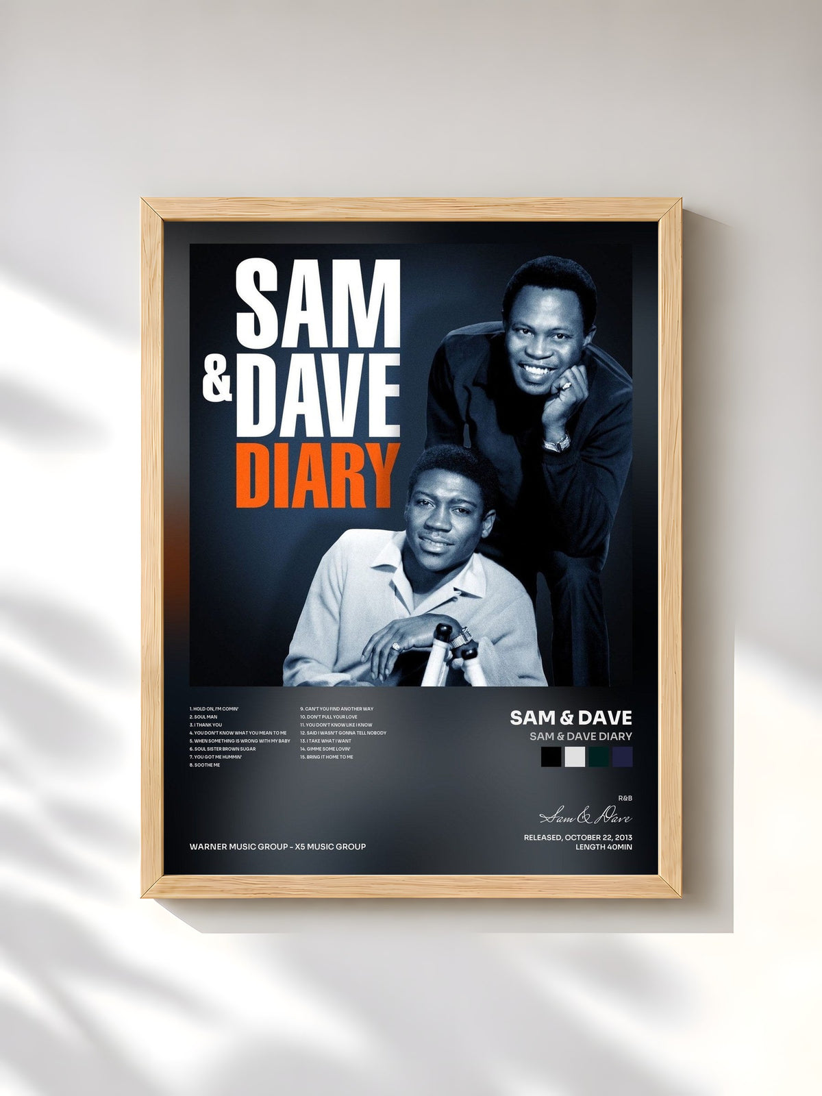 #bois Tableau de l'album Sam & Dave Diary de Sam & Dave, cadre en bois brut, imprimé et encadré en France