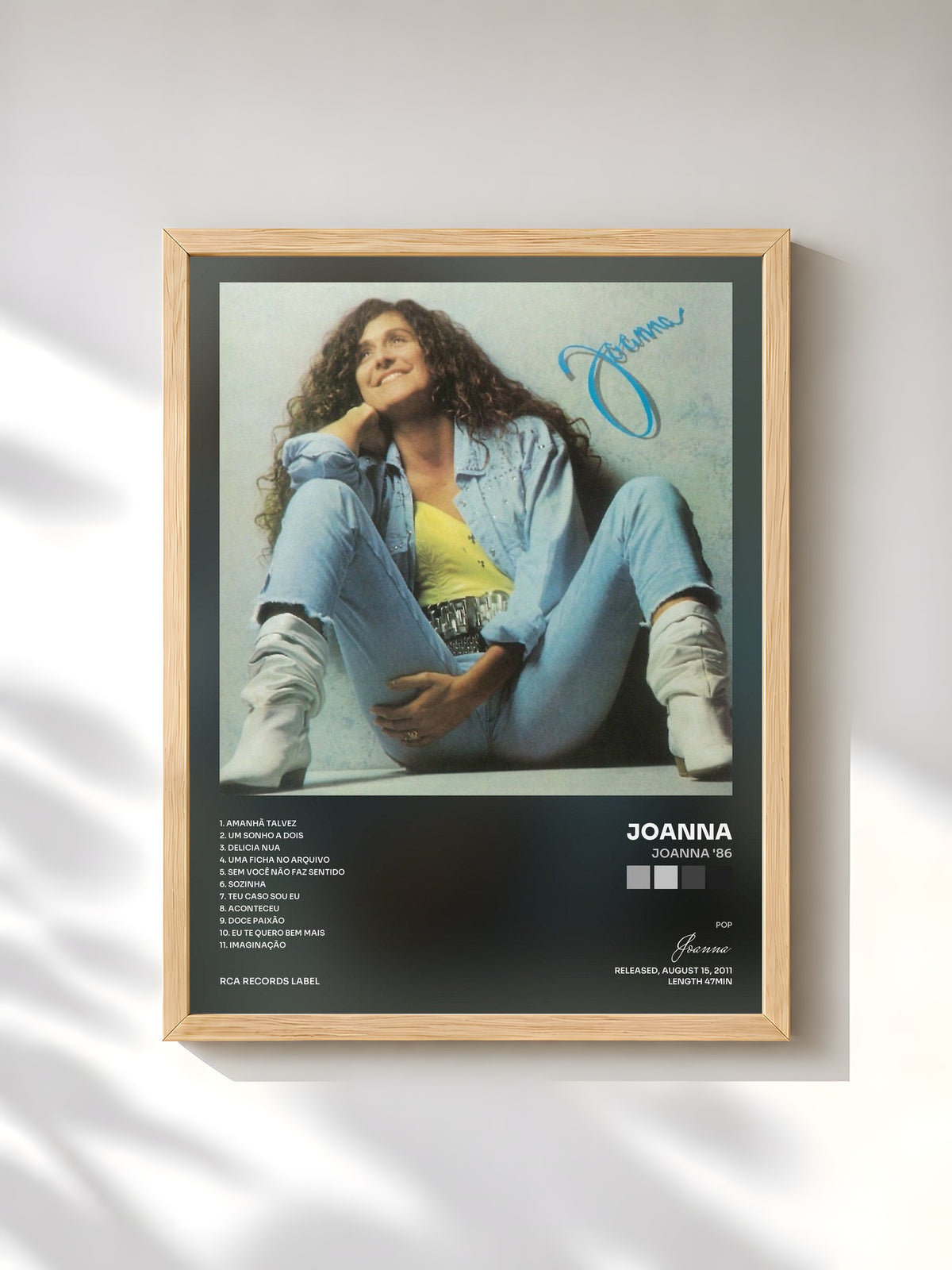 #bois Tableau de l'album Joanna '86 de Joanna, cadre en bois brut, imprimé et encadré en France