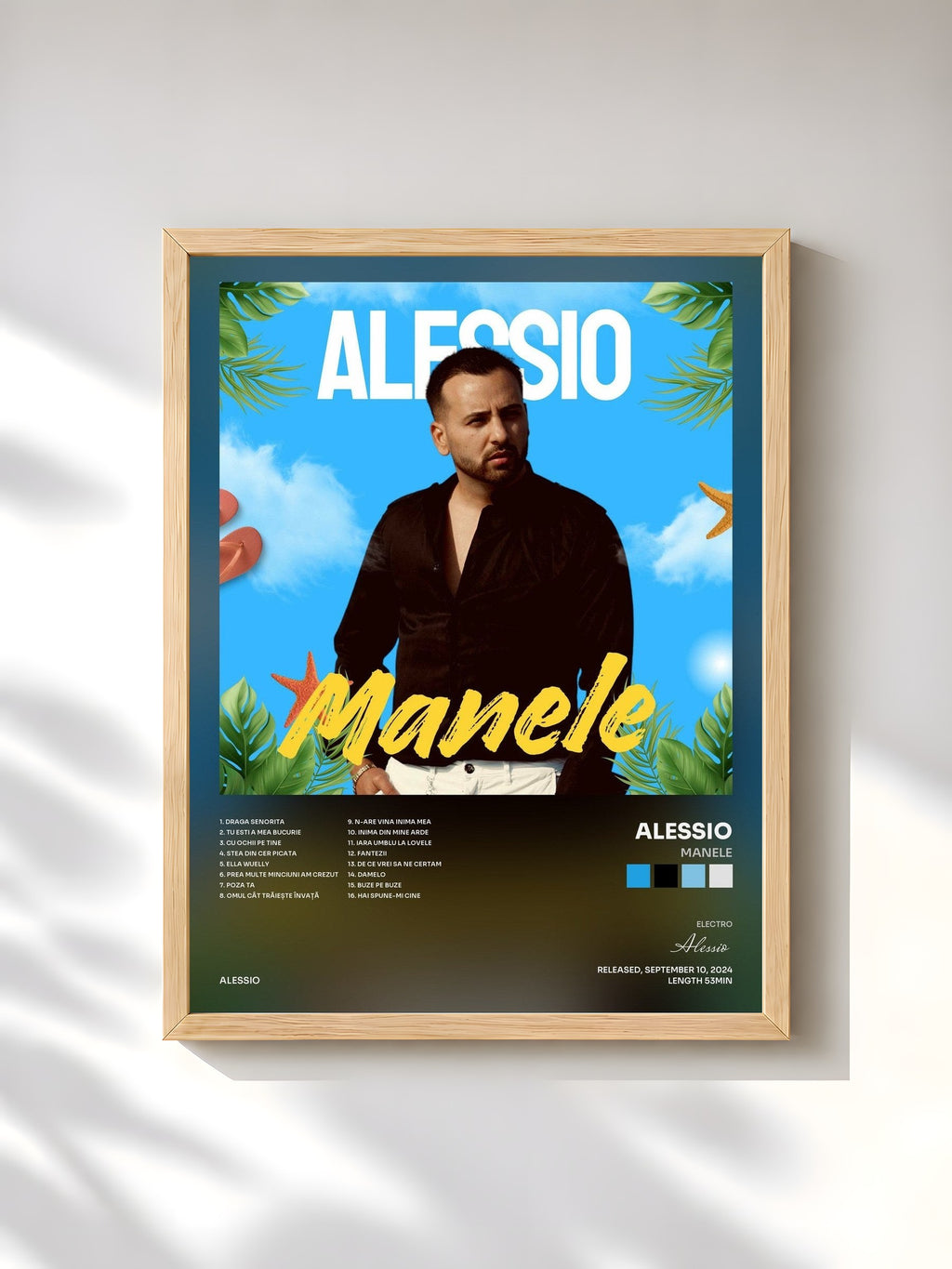 #bois Tableau de l'album Manele de Alessio, cadre en bois brut, imprimé et encadré en France