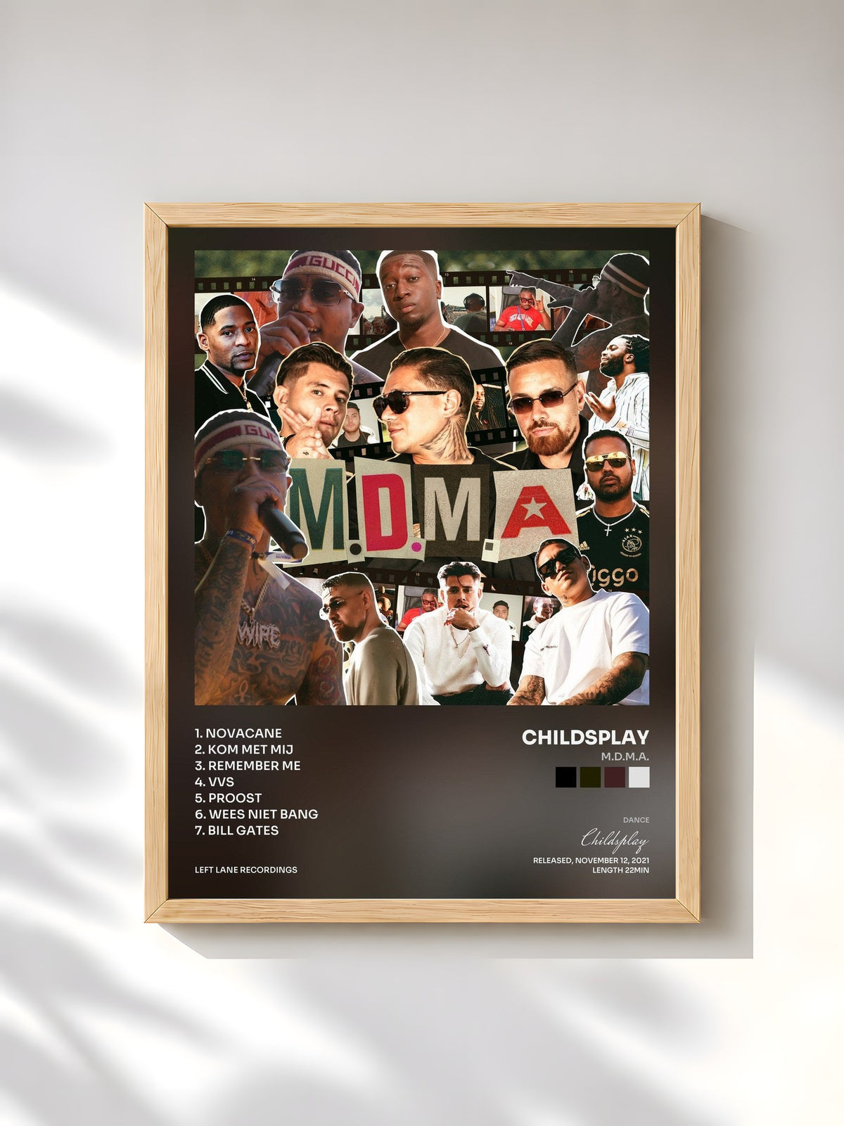 #bois Tableau de l'album M.D.M.A. de Childsplay, cadre en bois brut, imprimé et encadré en France