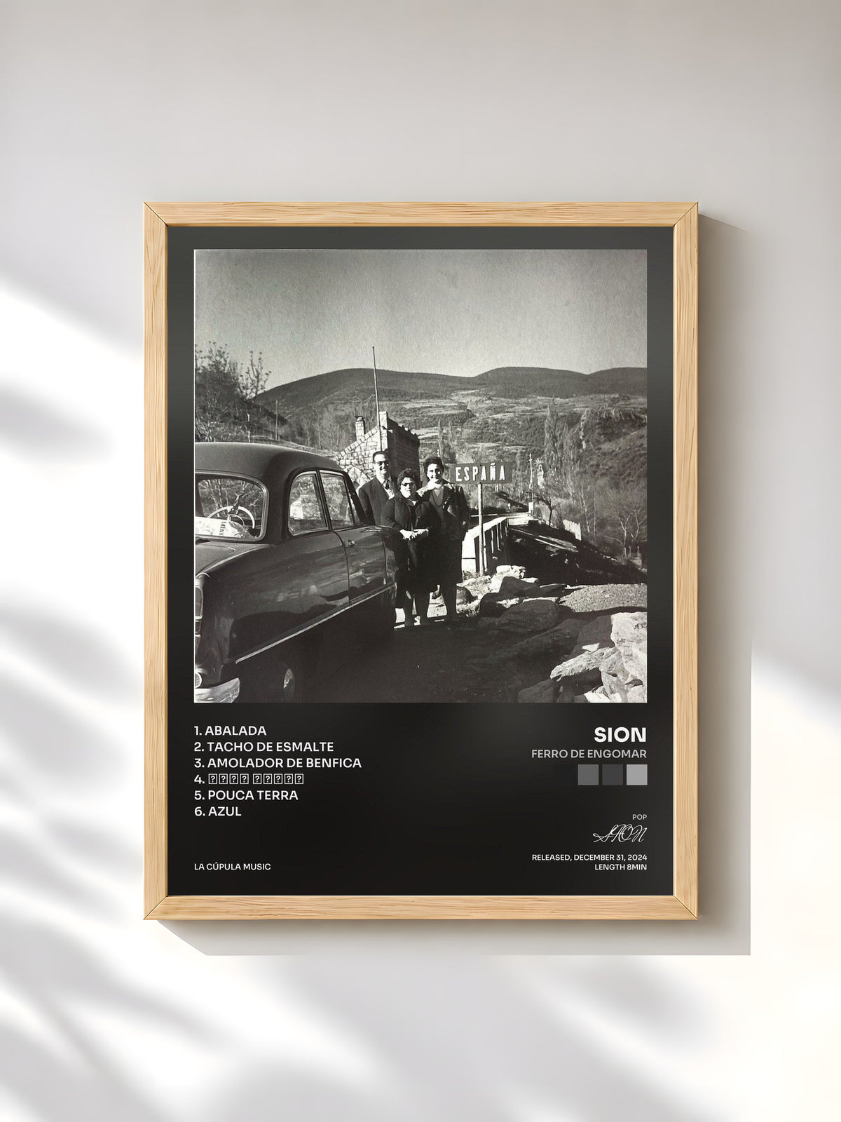 #bois Tableau de l'album Ferro de Engomar de SION, cadre en bois brut, imprimé et encadré en France
