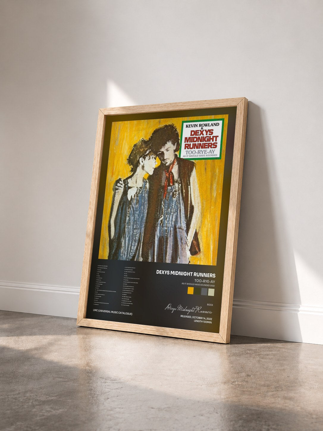 #bois Tableau de l'album Too-Rye-Ay (As It Should Have Sounded 2022) de Dexys Midnight Runners vu de trois quarts, cadre en bois brut