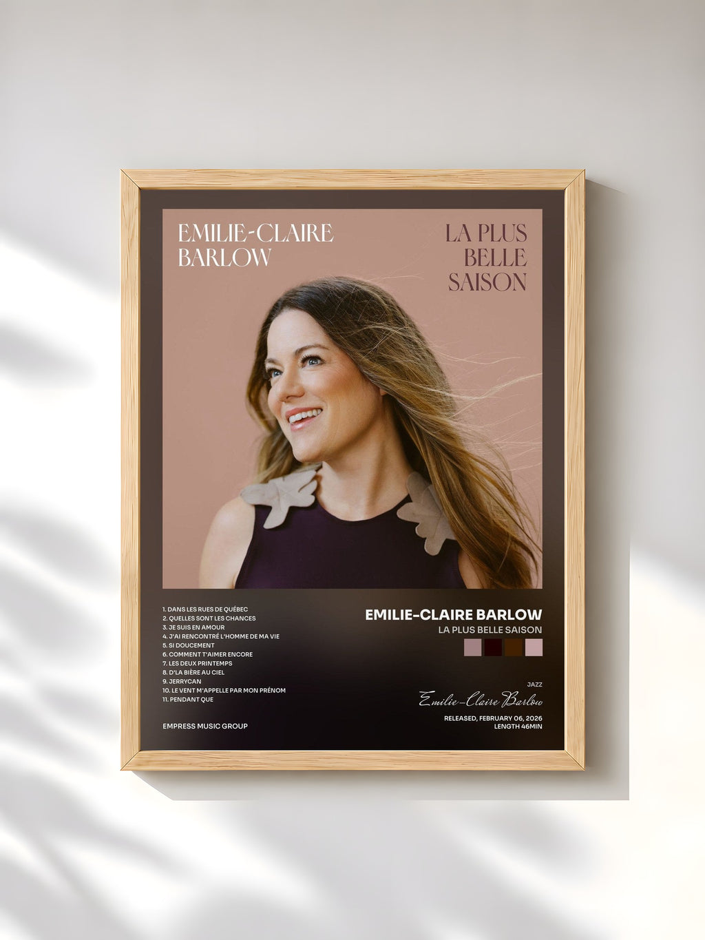 #bois Tableau de l'album La plus belle saison de Emilie-Claire Barlow, cadre en bois brut, imprimé et encadré en France