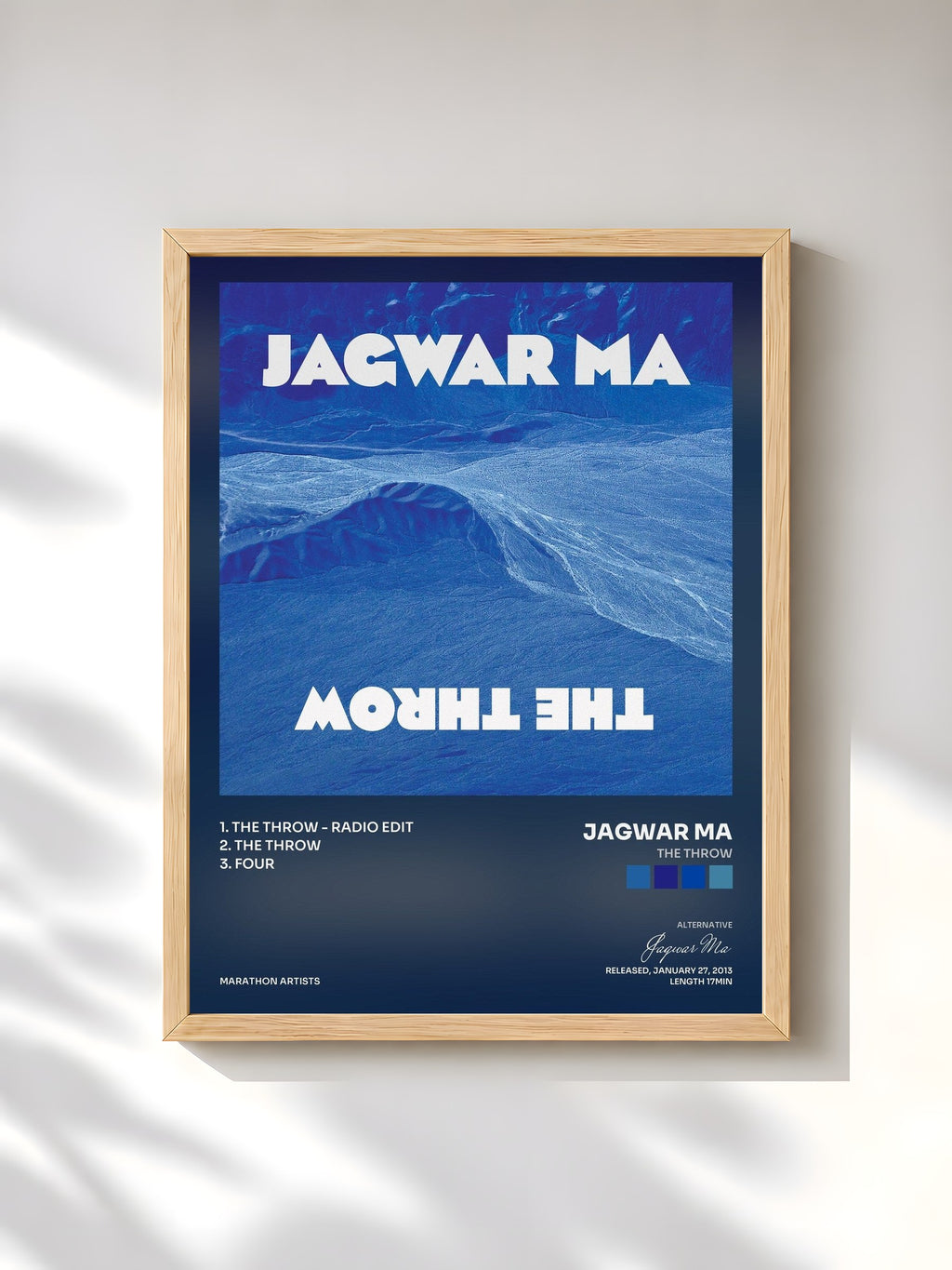 #bois Tableau de l'album The Throw de Jagwar Ma, cadre en bois brut, imprimé et encadré en France