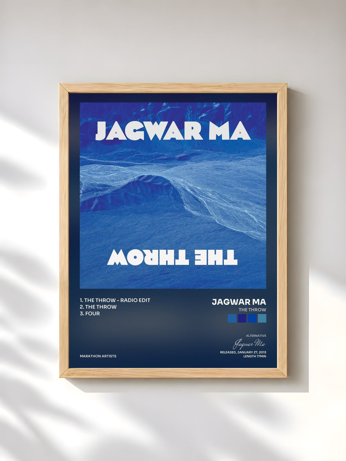 #bois Tableau de l'album The Throw de Jagwar Ma, cadre en bois brut, imprimé et encadré en France
