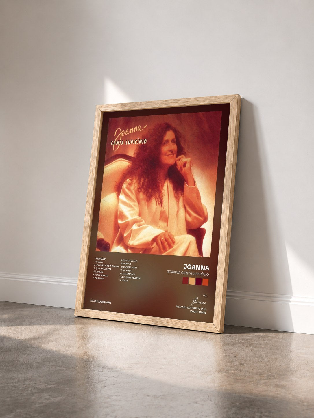 #bois Tableau de l'album Joanna Canta Lupicínio de Joanna vu de trois quarts, cadre en bois brut