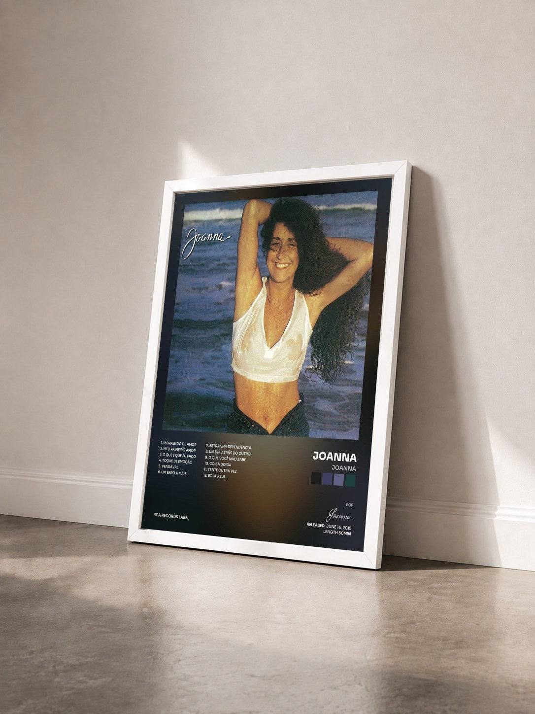 #blanc Tableau de l'album Joanna de Joanna vu de trois quarts, cadre blanc
