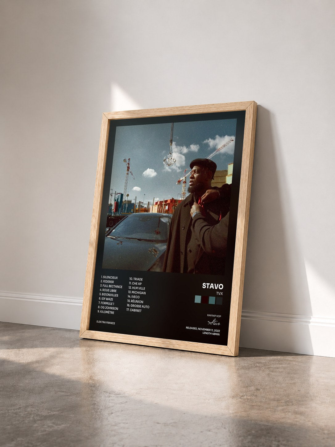 #bois Tableau de l'album TVX de Stavo vu de trois quarts, cadre en bois brut