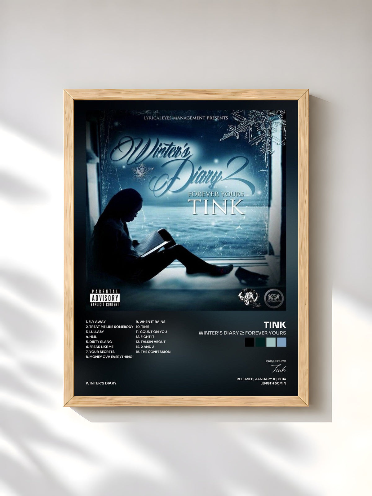#bois Tableau de l'album Winter's Diary 2: Forever Yours de Tink, cadre en bois brut, imprimé et encadré en France