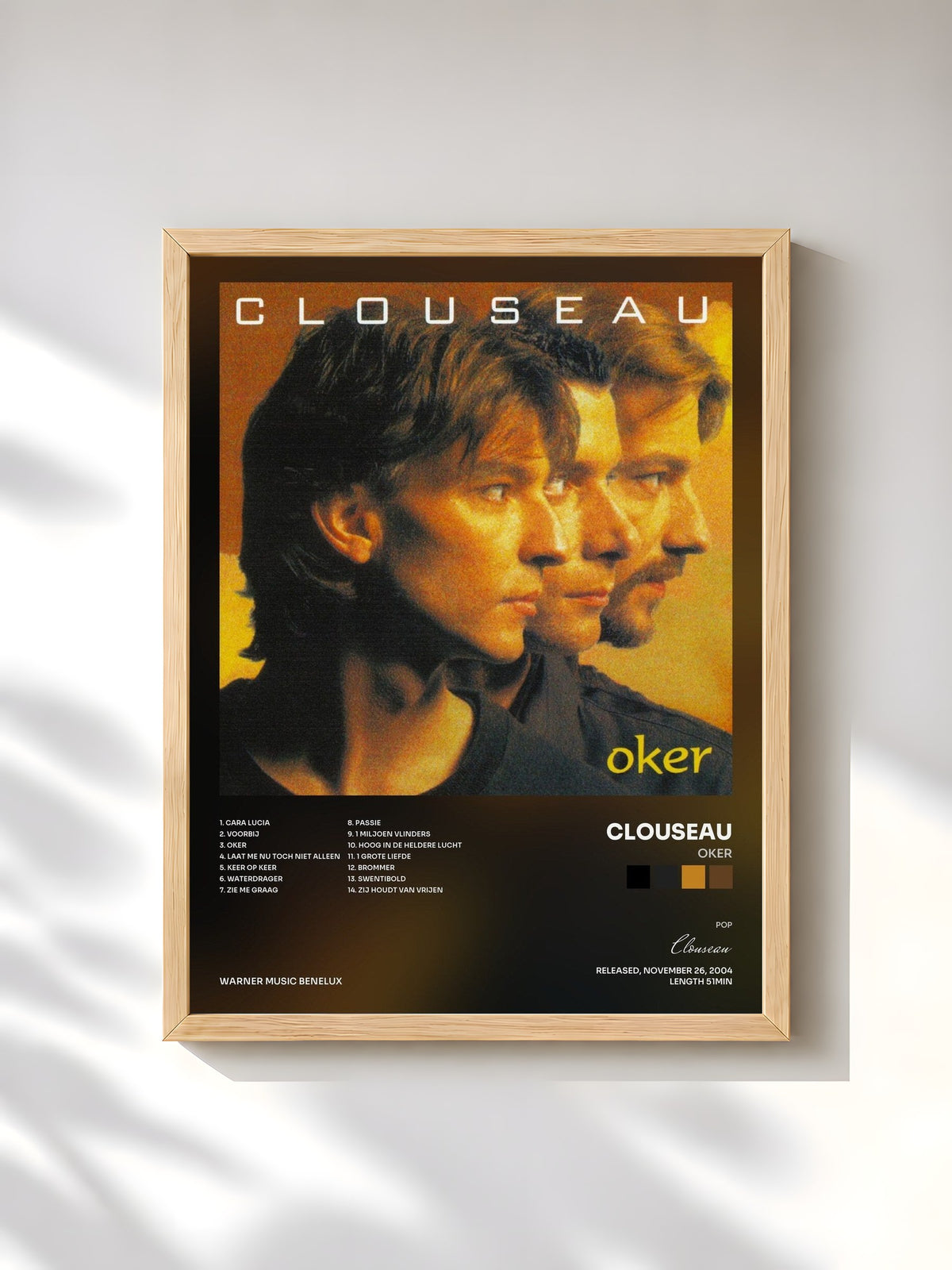 #bois Tableau de l'album Oker de Clouseau, cadre en bois brut, imprimé et encadré en France