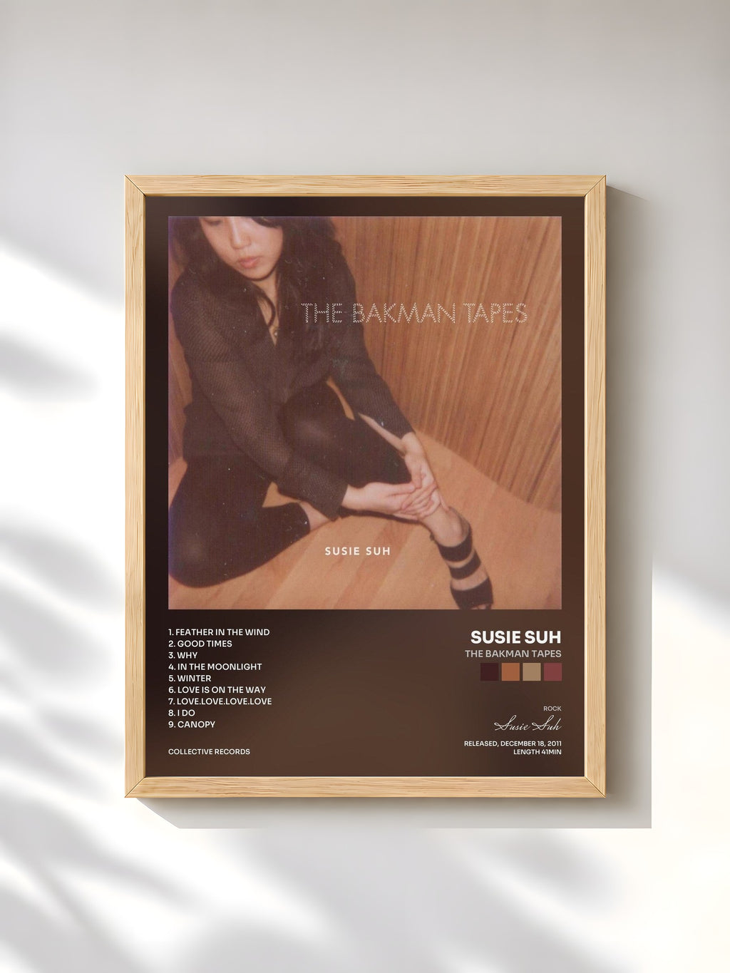 #bois Tableau de l'album The Bakman Tapes de Susie Suh, cadre en bois brut, imprimé et encadré en France