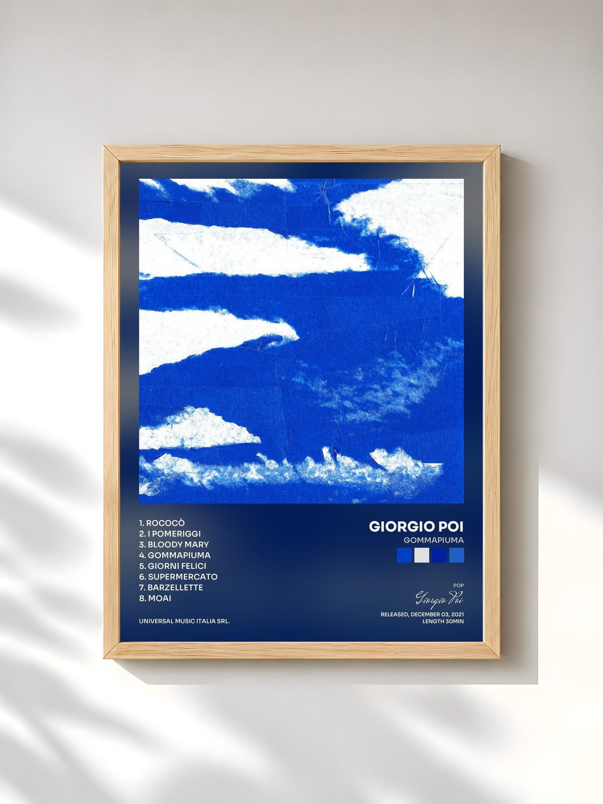 #bois Tableau de l'album Gommapiuma de Giorgio Poi, cadre en bois brut, imprimé et encadré en France