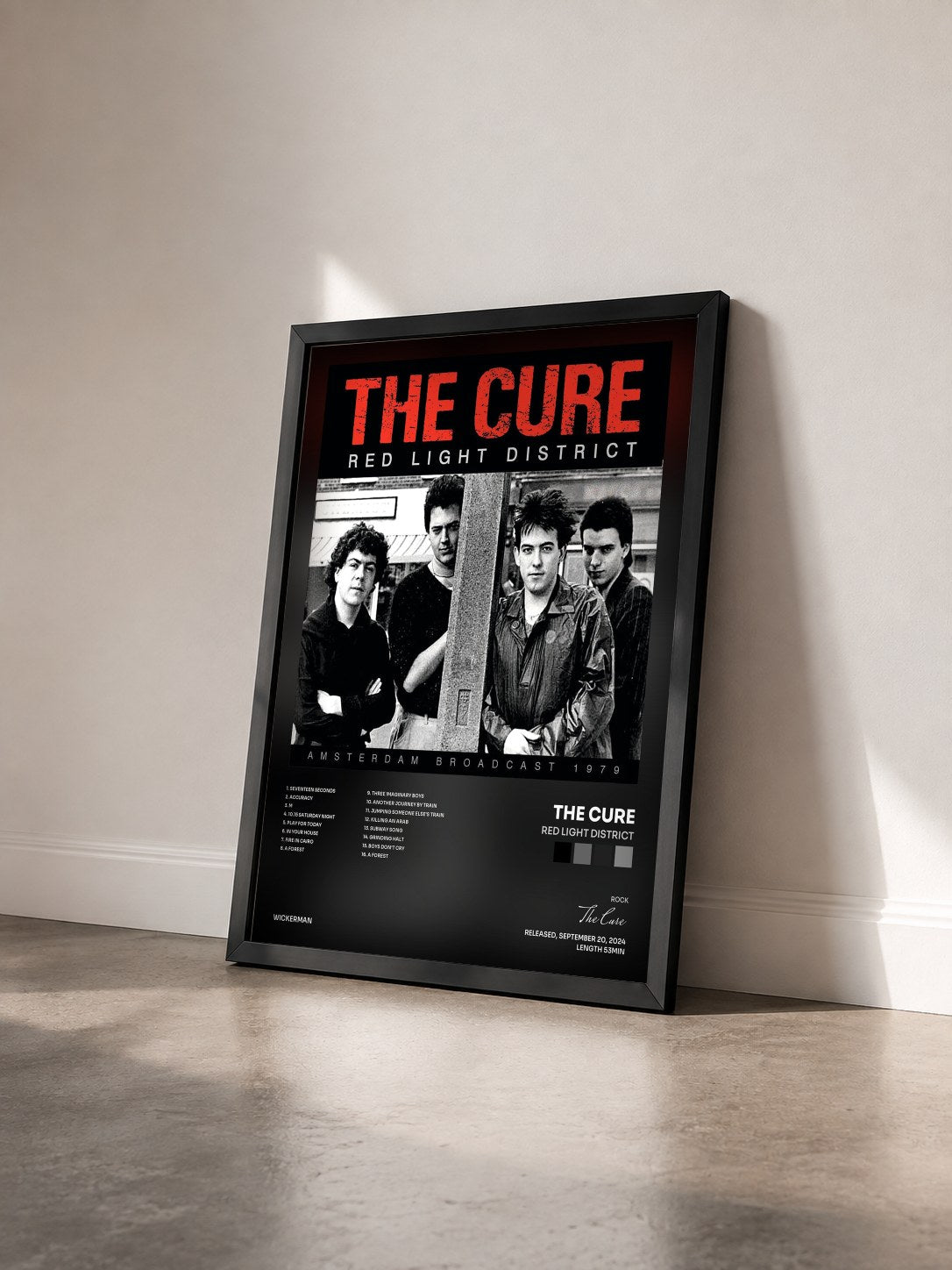 #noir Tableau de l'album Red Light District de The Cure vu de trois quarts, cadre noir