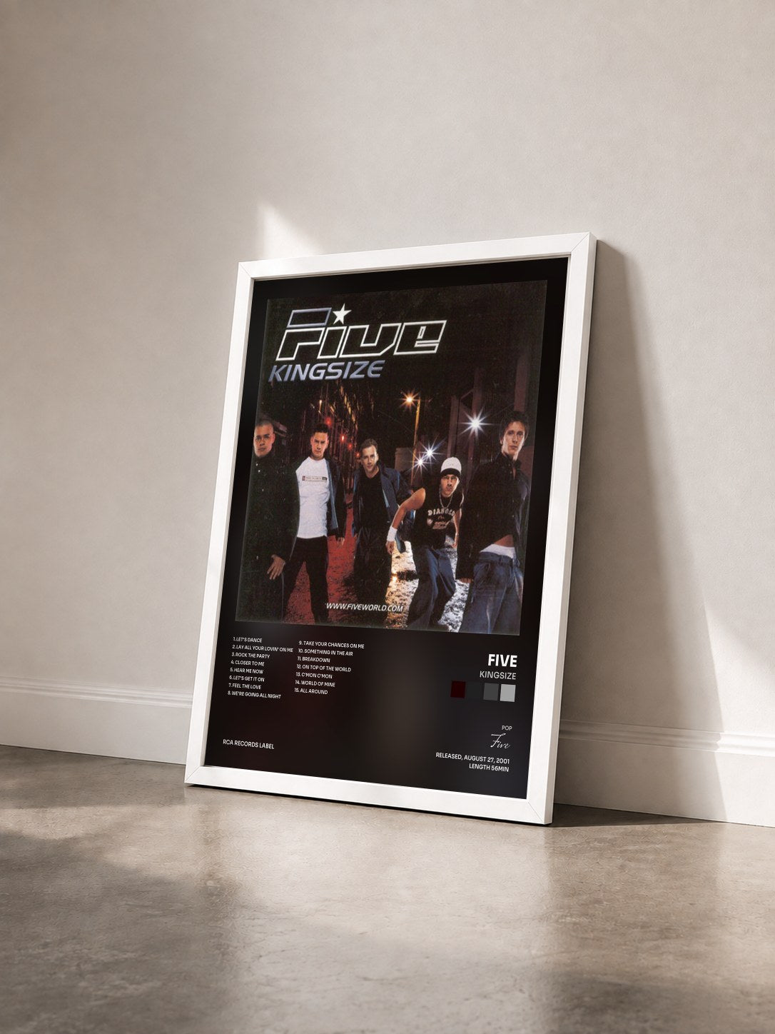 #blanc Tableau de l'album Kingsize de Five vu de trois quarts, cadre blanc
