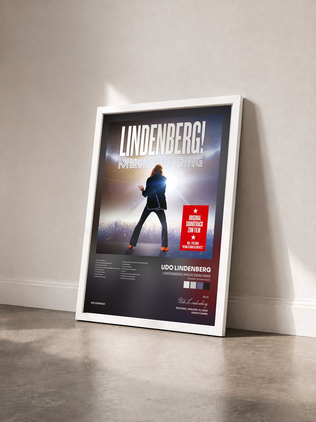 #blanc Tableau de l'album Lindenberg! Mach Dein Ding (Original Soundtrack) de Udo Lindenberg vu de trois quarts, cadre blanc