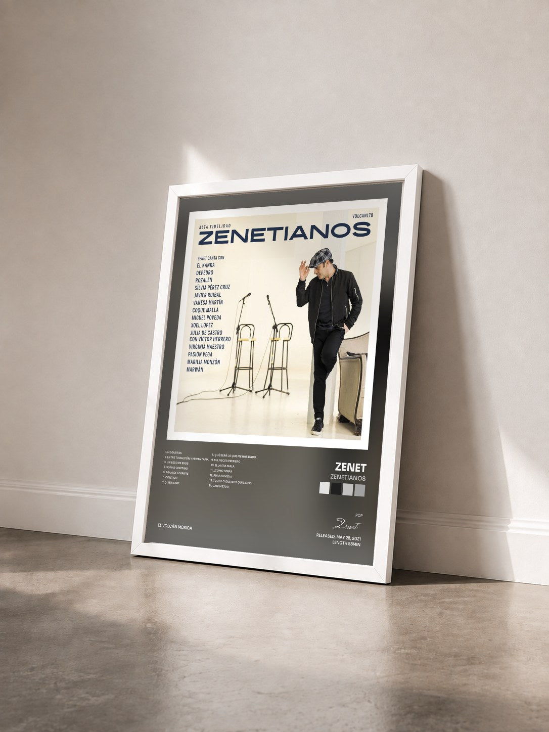 #blanc Tableau de l'album Zenetianos de Zenet vu de trois quarts, cadre blanc