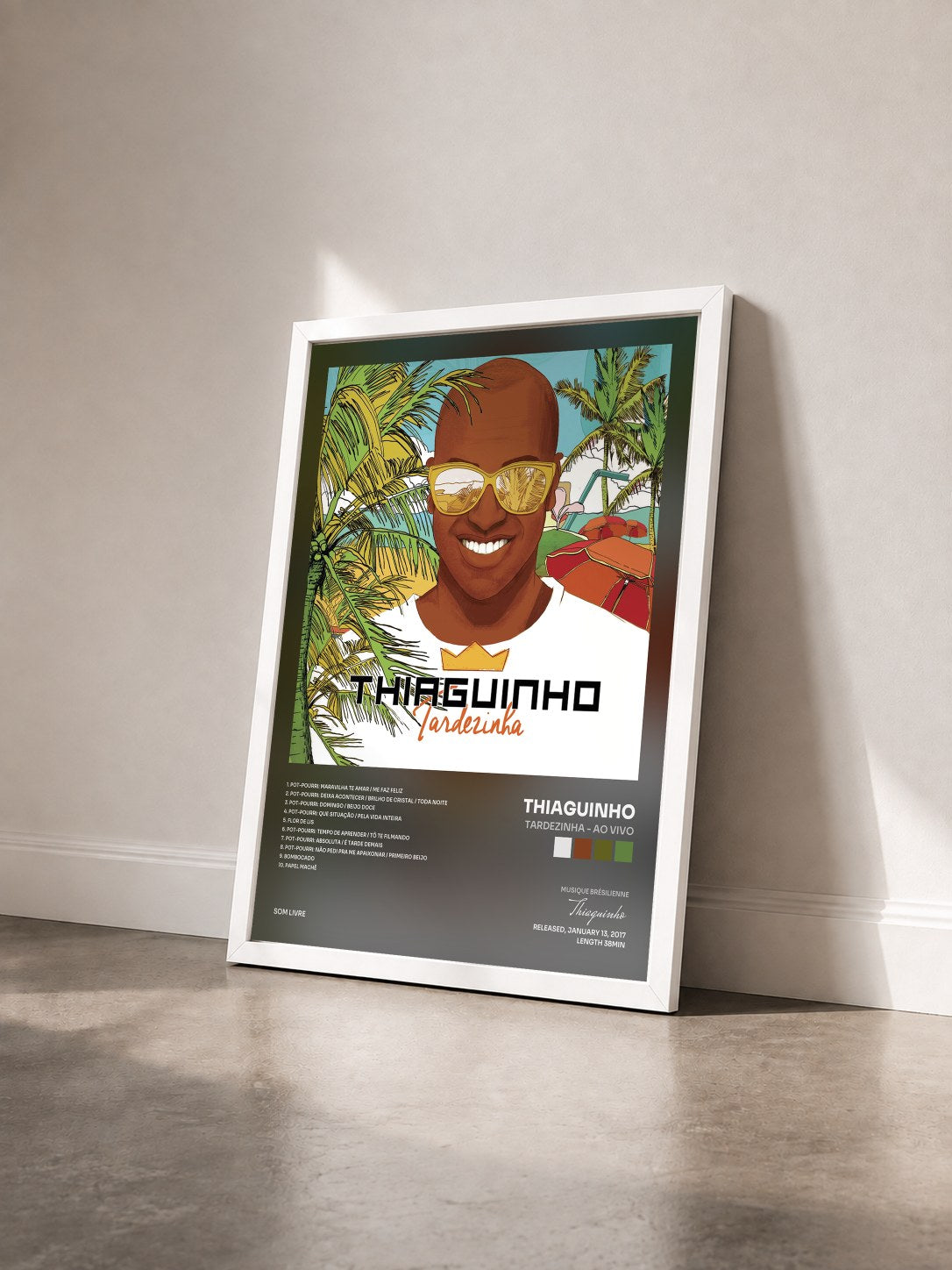 #blanc Tableau de l'album Tardezinha - Ao Vivo de Thiaguinho vu de trois quarts, cadre blanc