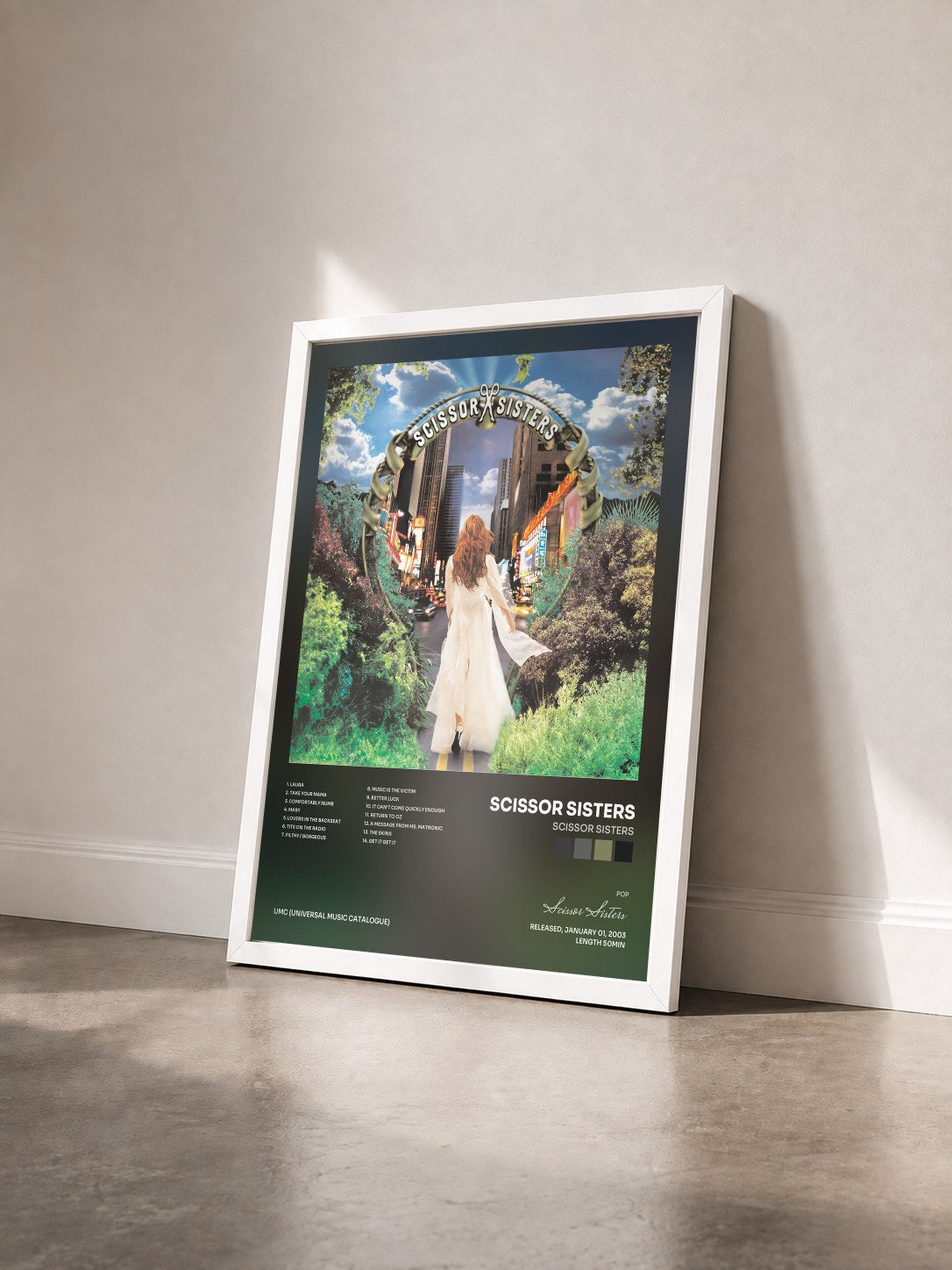 #blanc Tableau de l'album Scissor Sisters de Scissor Sisters vu de trois quarts, cadre blanc