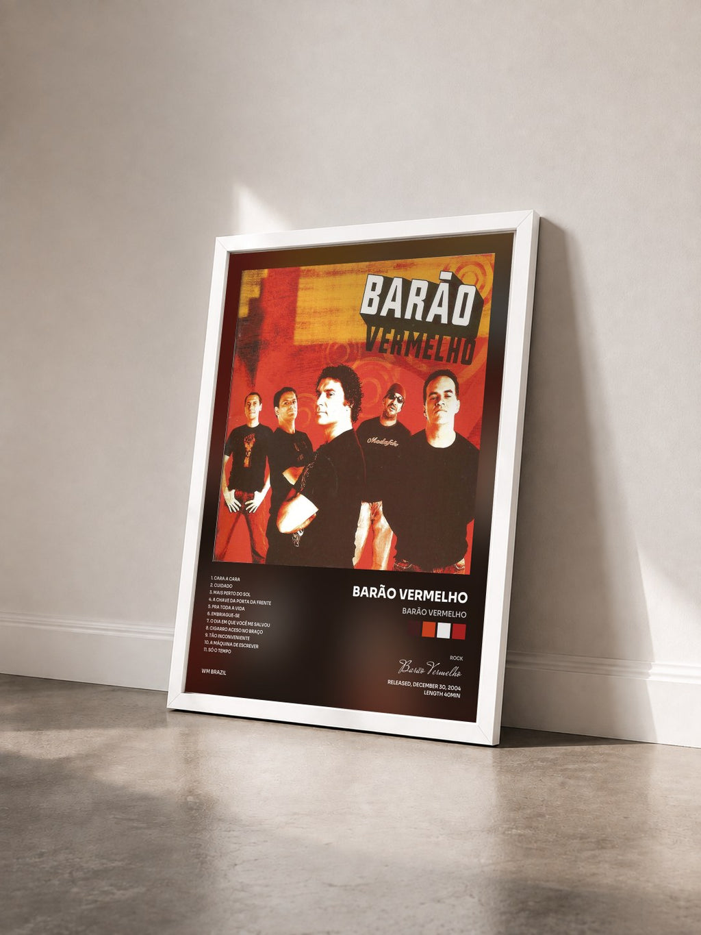 #blanc Tableau de l'album Barão Vermelho de Barão Vermelho vu de trois quarts, cadre blanc