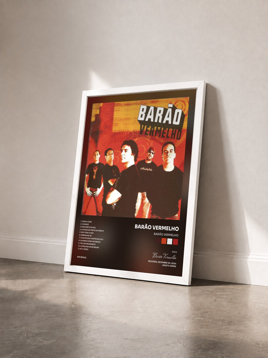 #blanc Tableau de l'album Barão Vermelho de Barão Vermelho vu de trois quarts, cadre blanc