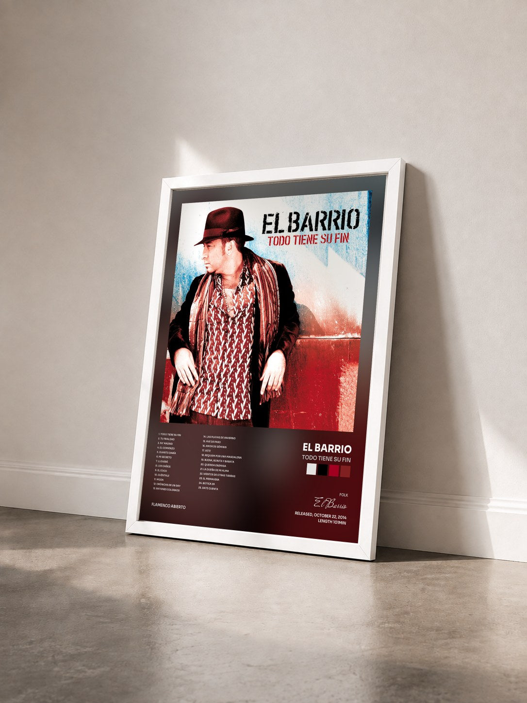 #blanc Tableau de l'album Todo Tiene Su Fin de El Barrio vu de trois quarts, cadre blanc
