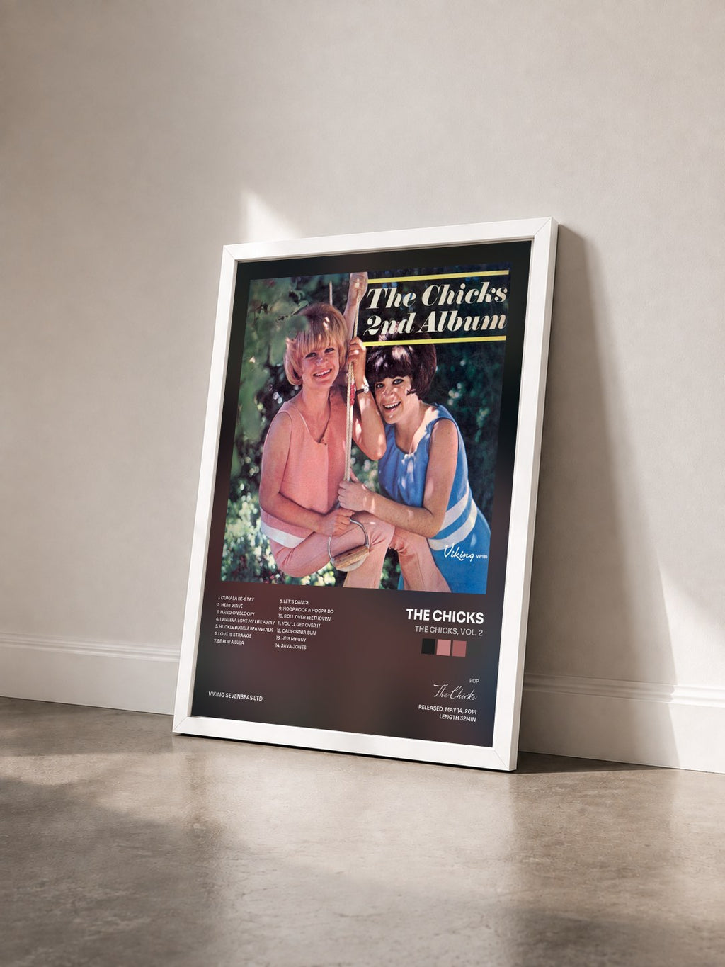 #blanc Tableau de l'album The Chicks, Vol. 2 de The Chicks vu de trois quarts, cadre blanc