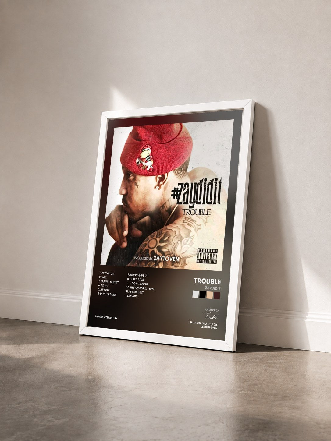 #blanc Tableau de l'album ZayDidit de Trouble vu de trois quarts, cadre blanc