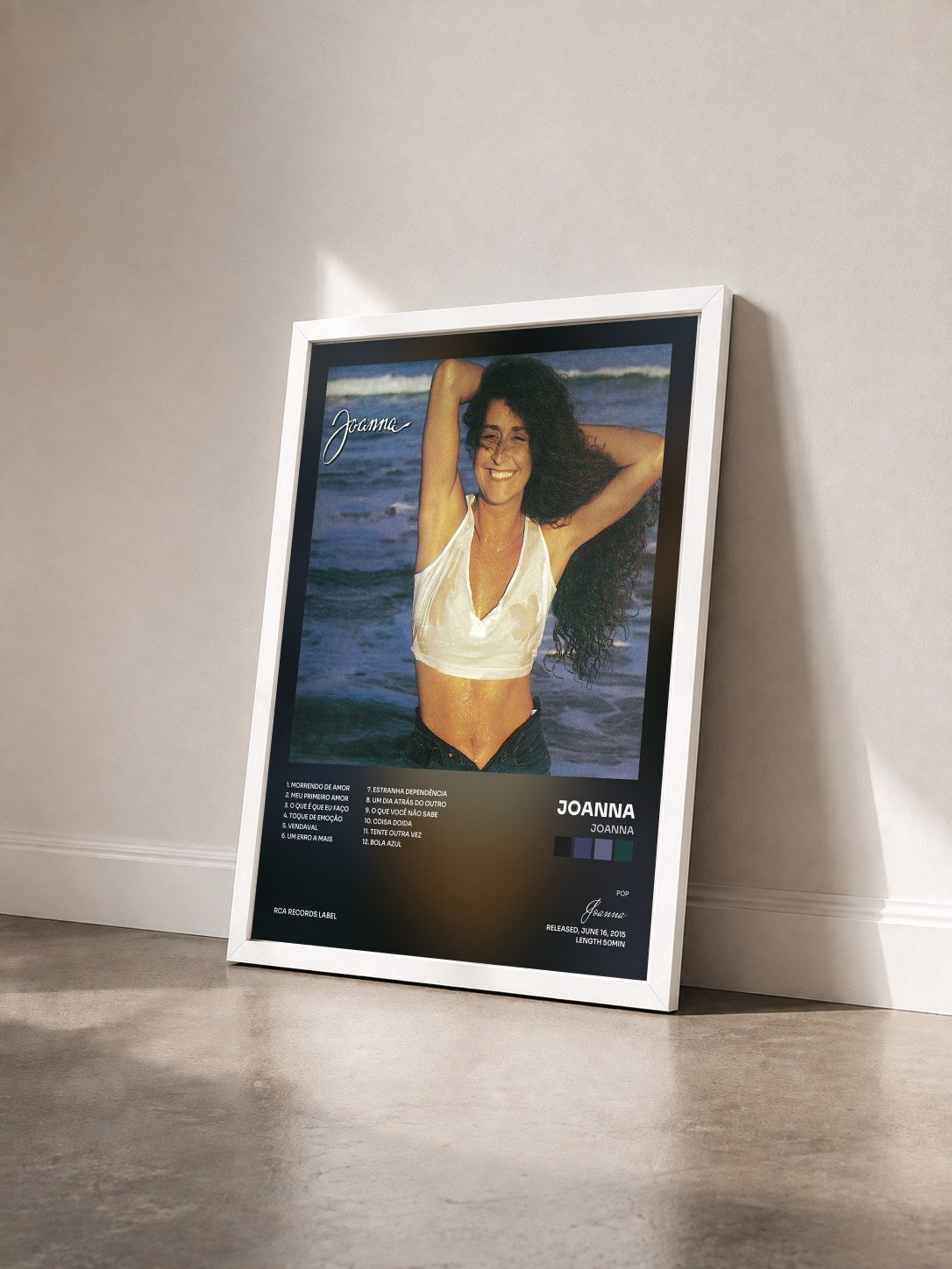 #blanc Tableau de l'album Joanna de Joanna vu de trois quarts, cadre blanc