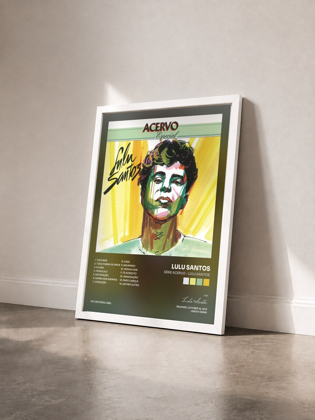 #blanc Tableau de l'album Série Acervo - Lulu Santos de Lulu Santos vu de trois quarts, cadre blanc
