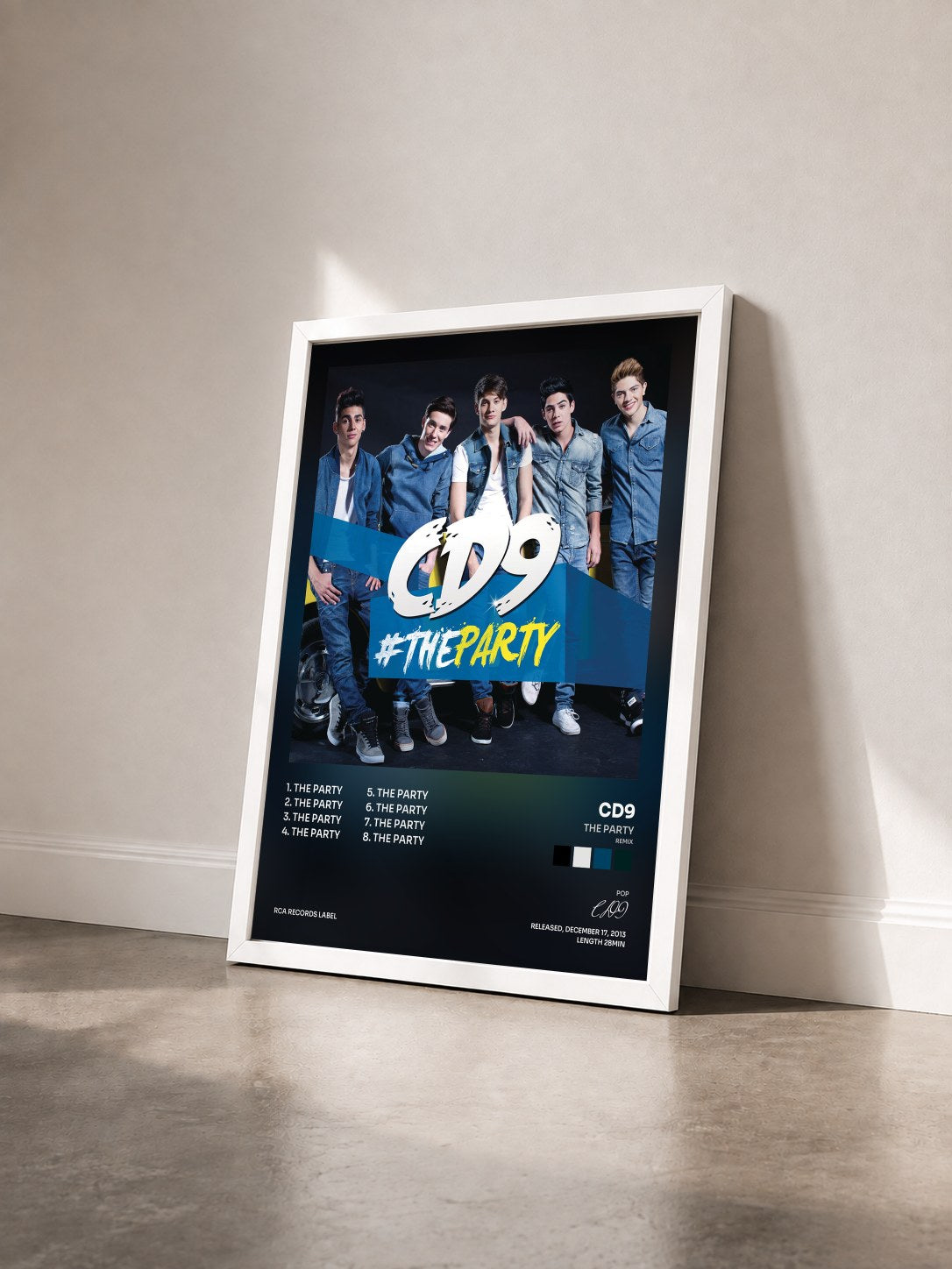 #blanc Tableau de l'album The Party (Remix) de CD9 vu de trois quarts, cadre blanc