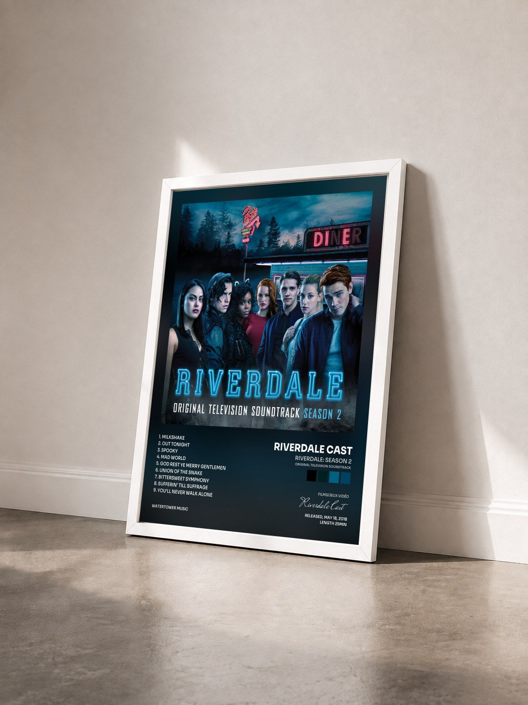 #blanc Tableau de l'album Riverdale: Season 2 (Original Television Soundtrack) de Riverdale Cast vu de trois quarts, cadre blanc