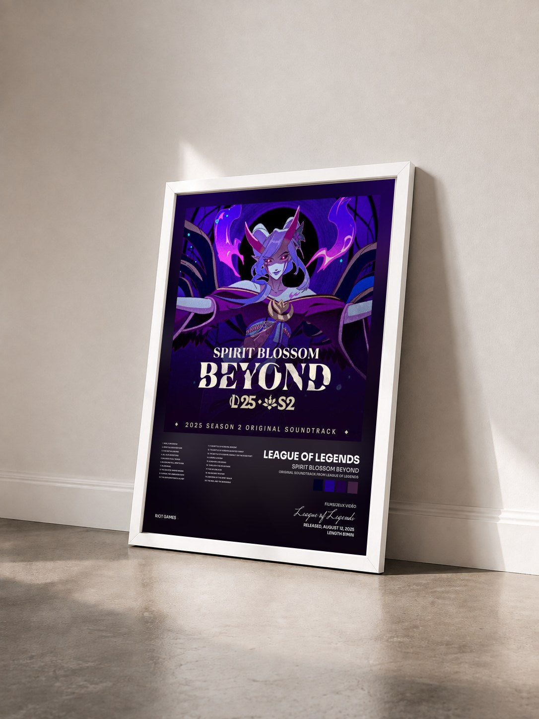 #blanc Tableau de l'album Spirit Blossom Beyond (Original Soundtrack from League of Legends) de League of Legends vu de trois quarts, cadre blanc