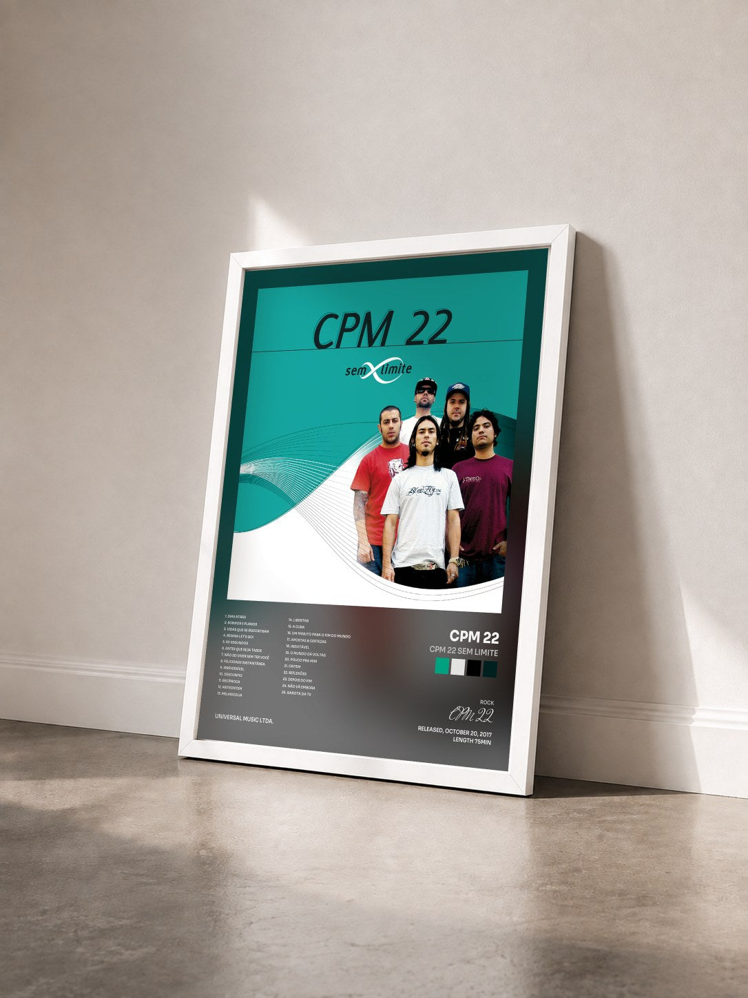 #blanc Tableau de l'album CPM 22 Sem Limite de CPM 22 vu de trois quarts, cadre blanc