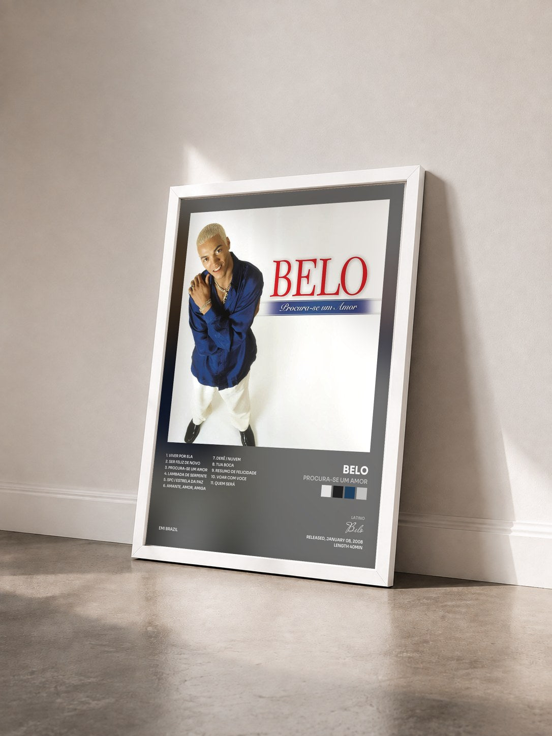 #blanc Tableau de l'album Procura-se Um Amor de Belo vu de trois quarts, cadre blanc