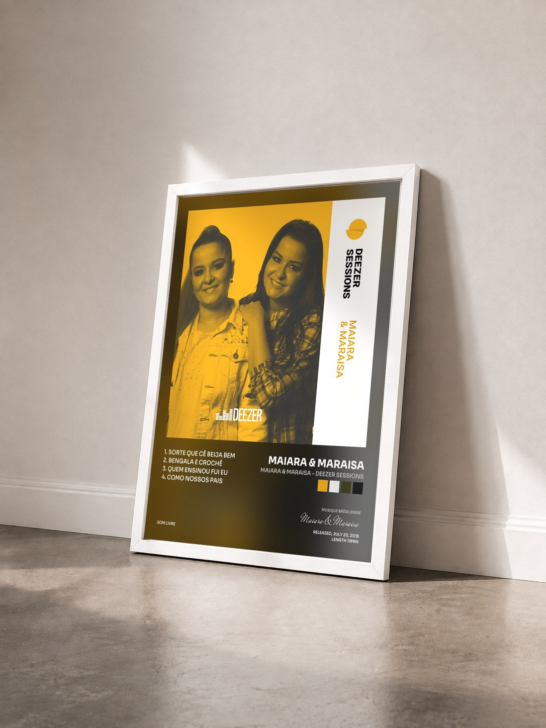 #blanc Tableau de l'album Maiara & Maraisa - Deezer Sessions de Maiara & Maraisa vu de trois quarts, cadre blanc