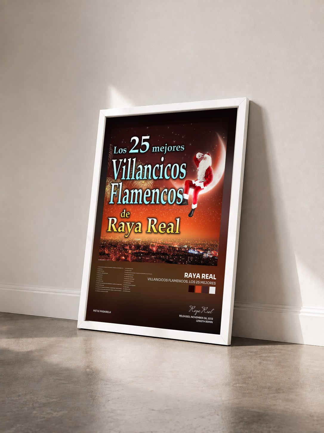 #blanc Tableau de l'album Villancicos Flamencos. Los 25 Mejores de Raya Real vu de trois quarts, cadre blanc