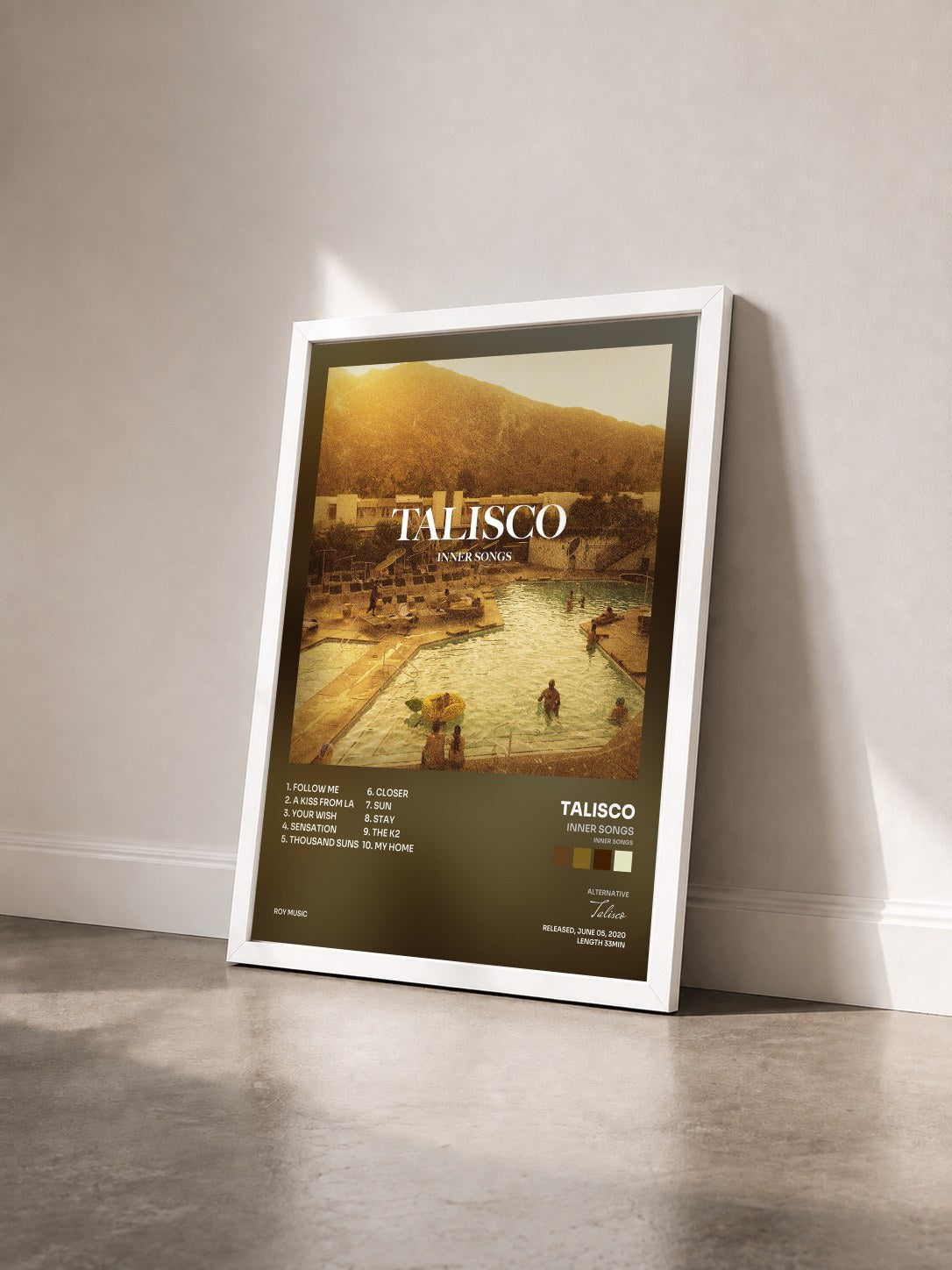 #blanc Tableau de l'album Inner Songs (Inner Songs) de Talisco vu de trois quarts, cadre blanc