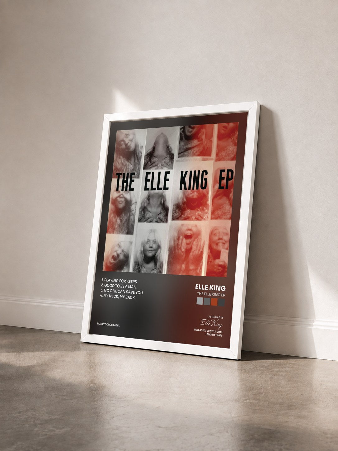 #blanc Tableau de l'album The Elle King EP de Elle King vu de trois quarts, cadre blanc