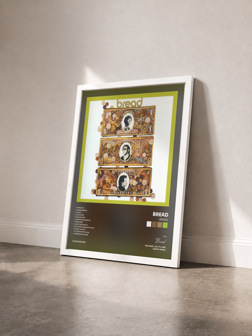 #blanc Tableau de l'album Bread de Bread vu de trois quarts, cadre blanc