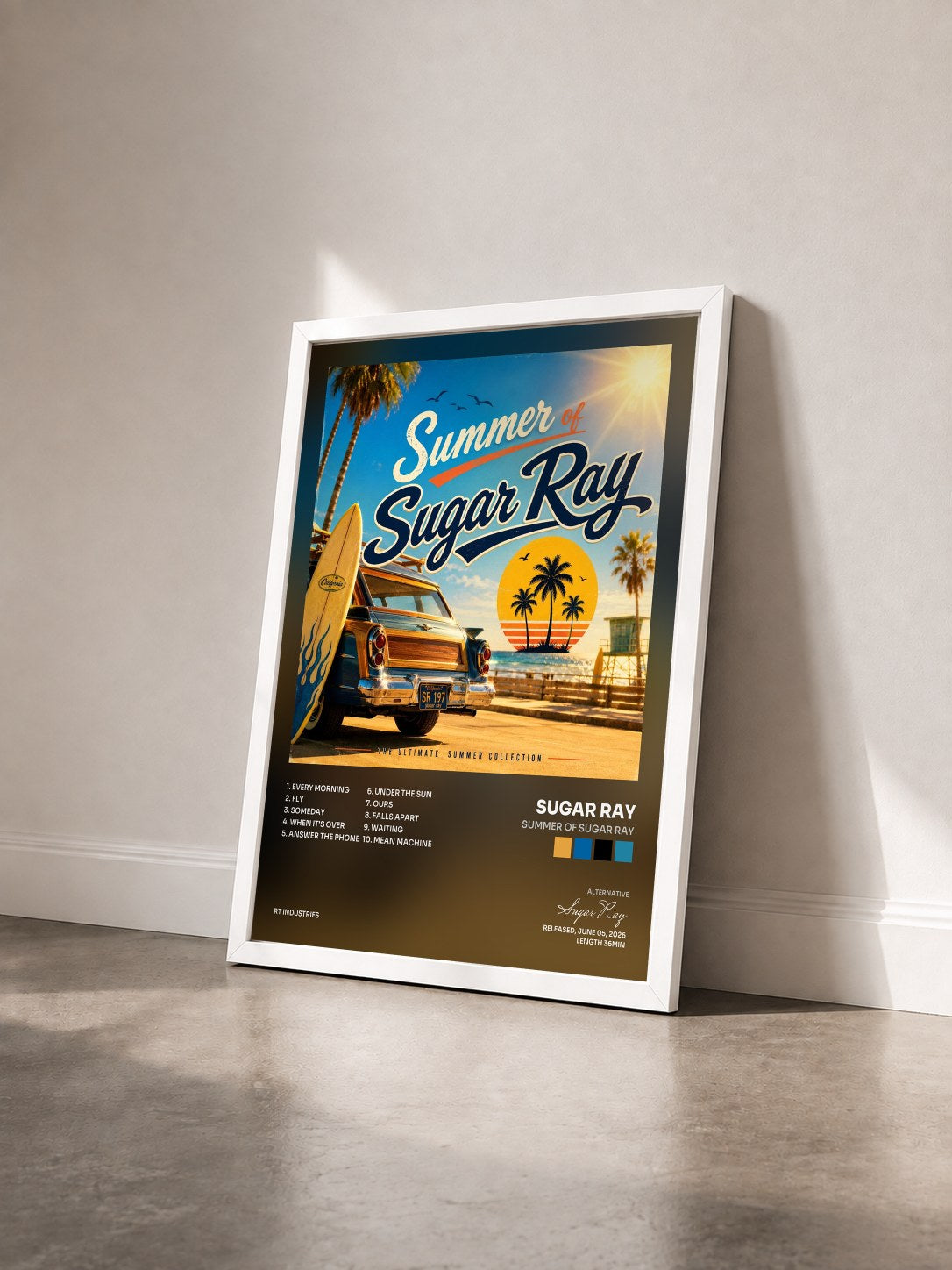 #blanc Tableau de l'album Summer of Sugar Ray de Sugar Ray vu de trois quarts, cadre blanc