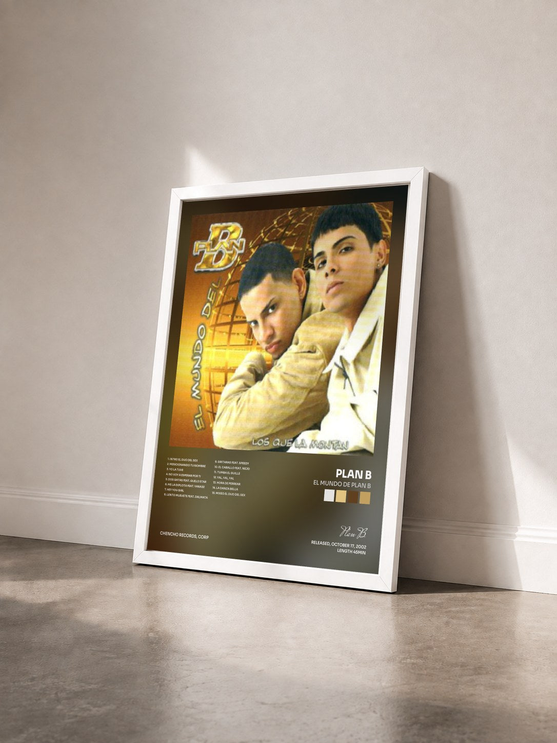 #blanc Tableau de l'album El Mundo De Plan B de Plan B vu de trois quarts, cadre blanc