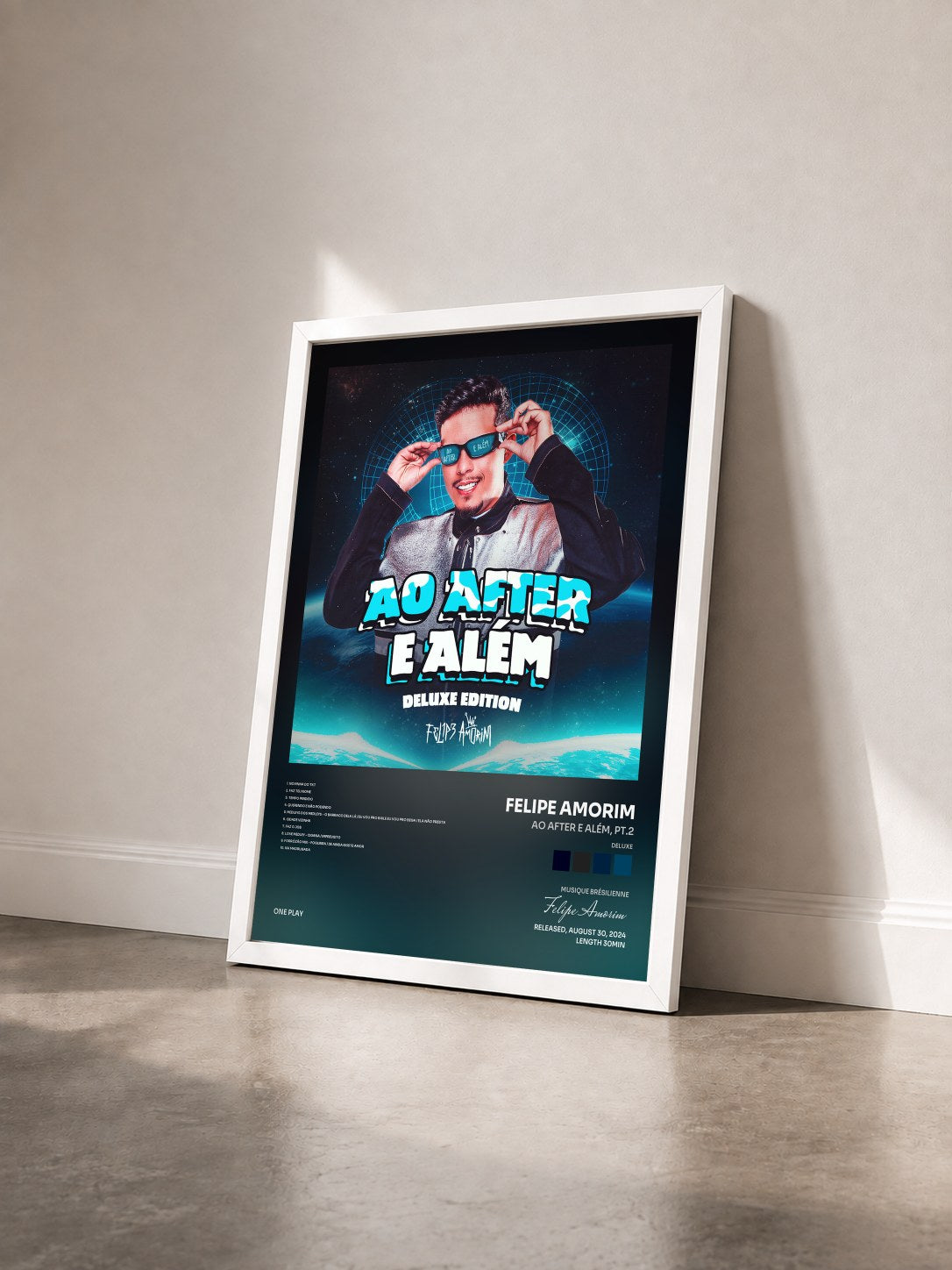 #blanc Tableau de l'album Ao After e Além, Pt.2 (Deluxe) de Felipe Amorim vu de trois quarts, cadre blanc