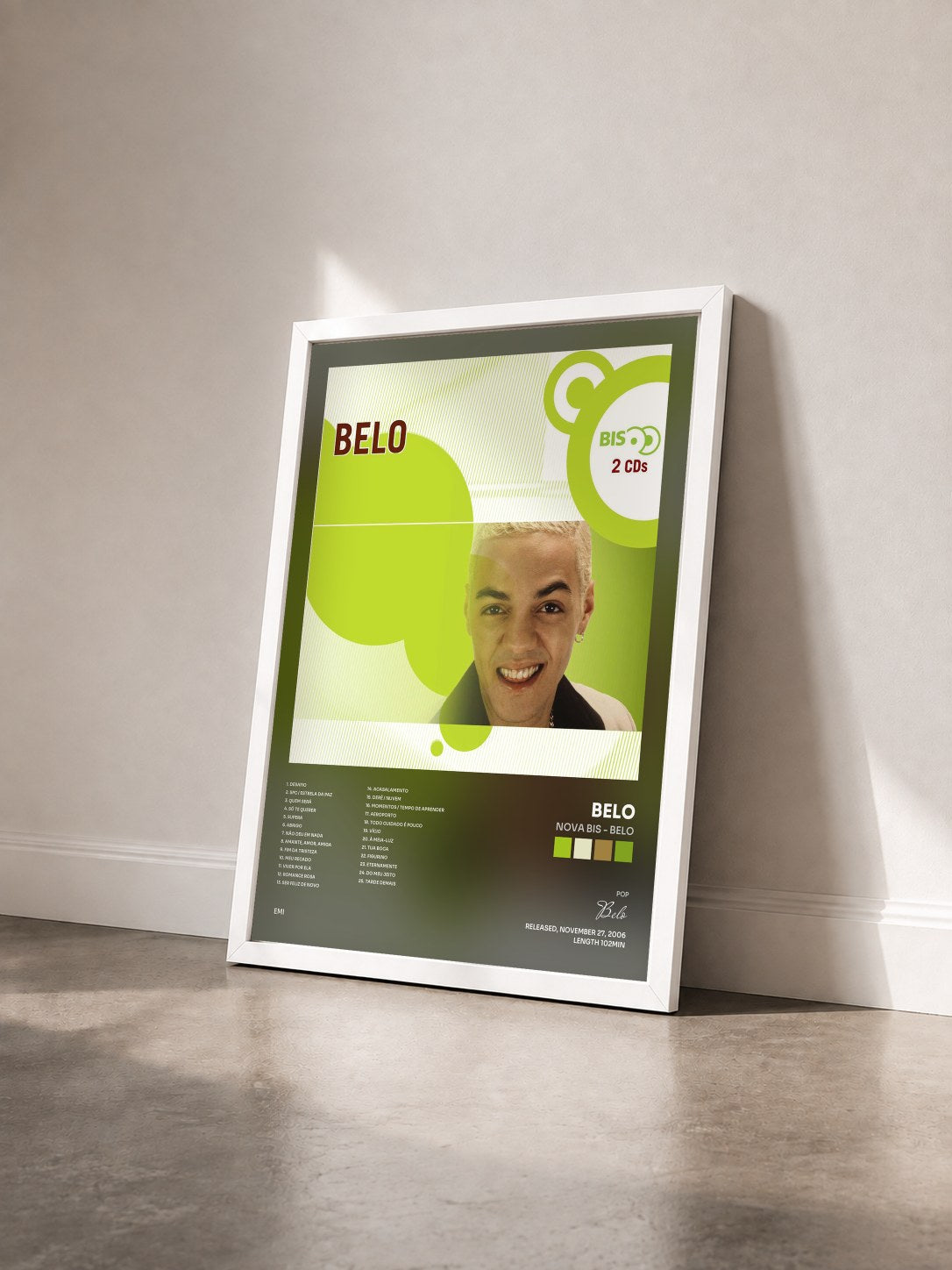 #blanc Tableau de l'album Nova Bis - Belo de Belo vu de trois quarts, cadre blanc