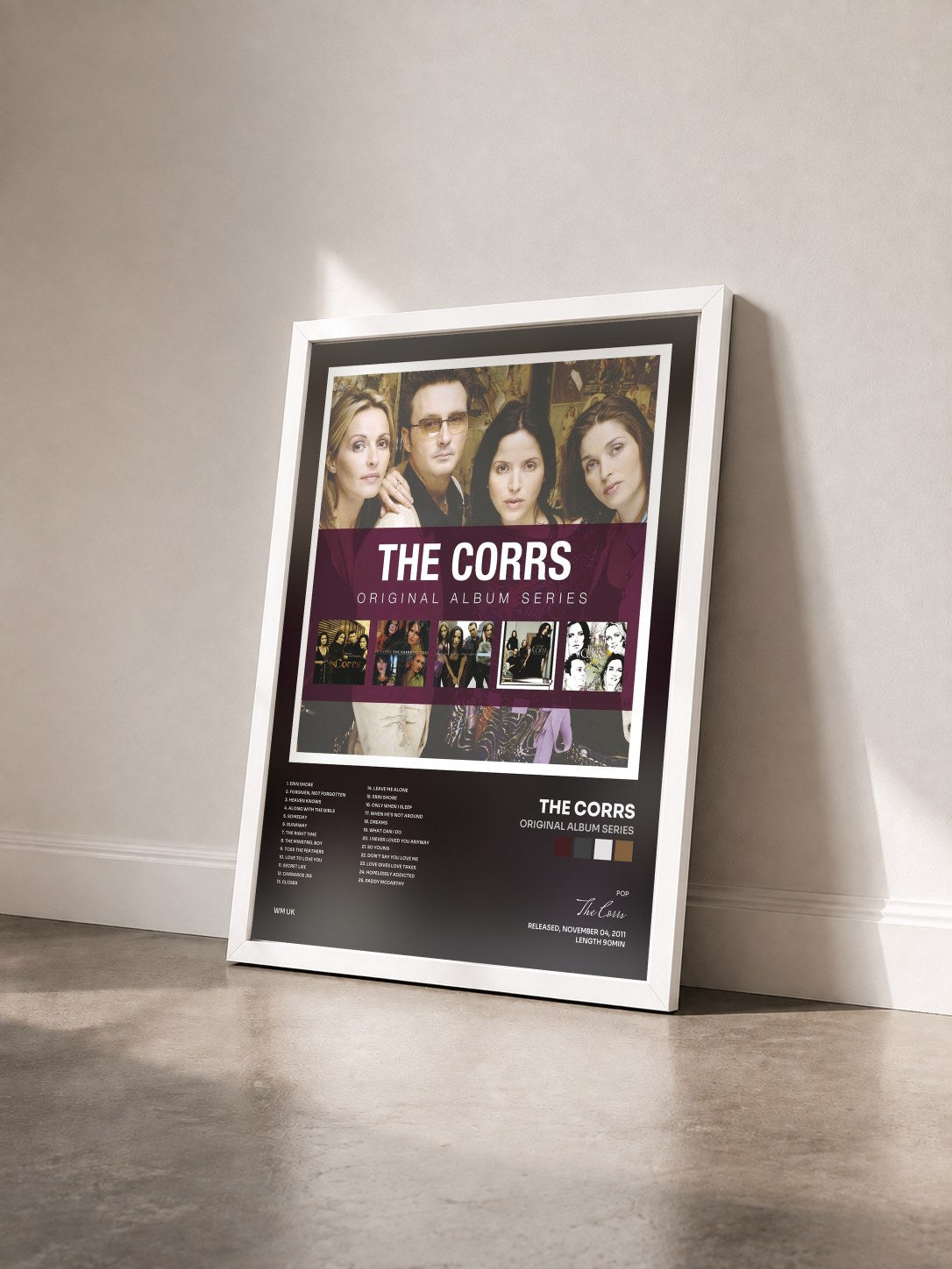 #blanc Tableau de l'album Original Album Series de The Corrs vu de trois quarts, cadre blanc