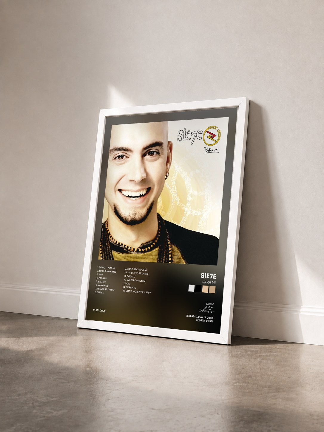 #blanc Tableau de l'album Para Mi de Sie7e vu de trois quarts, cadre blanc