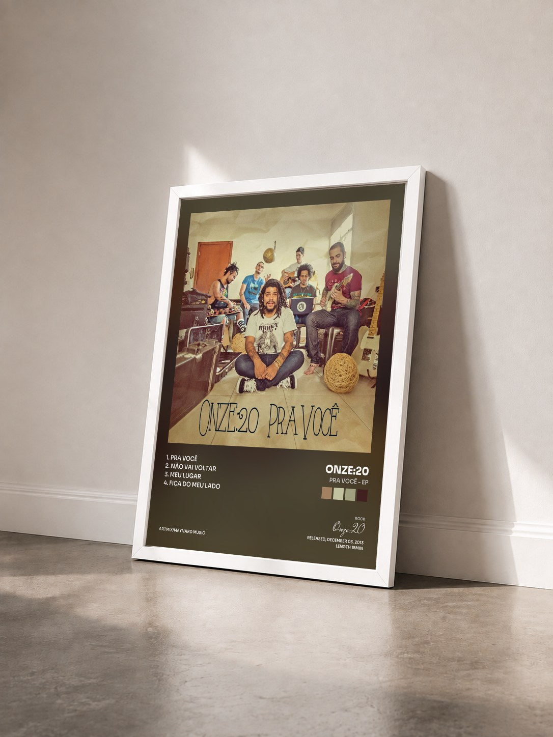 #blanc Tableau de l'album Pra Você - EP de Onze:20 vu de trois quarts, cadre blanc